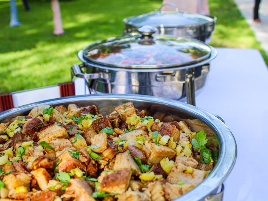 Lawn Wedding Dinner Buffet, Key West Wedding Buffet setting on the lawn at the Harry S. Truman Little White House, Key West.